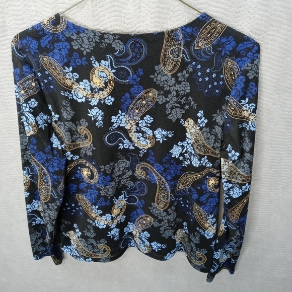 Casual Corner Annex women's top polyester blue flo - Picture 4 of 7